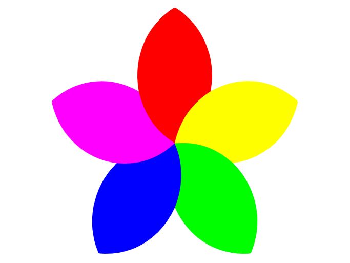 logo cinque petali di diversi colori
